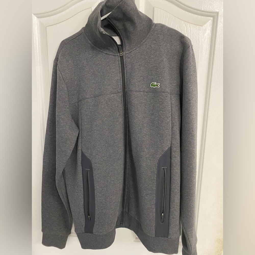 Lacoste Men's Charcoal Zip-Up Sweater